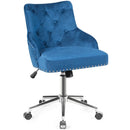 Tufted Upholstered Swivel Computer Desk Chair with Nailed Tri