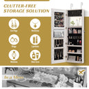 Lockable Storage Jewelry Cabinet with Frameless Mirror