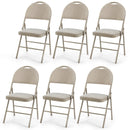 Set of 6 Folding Fabric Upholstered Metal Chairs