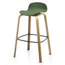 Set of 2 Modern Barstools Pub Chairs with Low Back and Metal Legs