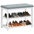 2-Tier Wooden Shoe Rack Bench with Padded Seat