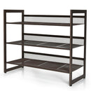 2/3/4 Tiers Flat and Slant Metal Shoe Rack for Entryway Hallway-3-Tier
