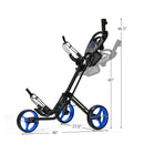 Folding 3 Wheels Golf Push Cart with Brake Scoreboard Adjustable Handle
