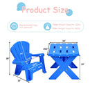 3-Piece Plastic Children Table Chair Set-Blue