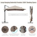 10 x 13 Feet Rectangular Cantilever Umbrella with 360¬∞ Rotation Function-Brown