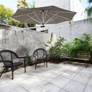 8ft Wall-Mounted Telescopic Folding Tilt Sun Shade Umbrella