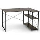 48 Inch Reversible L Shaped Computer Desk with Adjustable Shelf