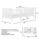 2-in-1 Convertible Kids Wooden Bedroom Furniture with Guardrails-White
