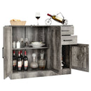 Buffet Storage Cabinet Kitchen Sideboard with 2 Drawers-Gray