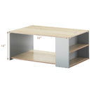 Coffee Table Sofa Side Table with Storage Shelves