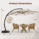 11 FT Cantilever Patio Umbrella with Base and 360° Rotation