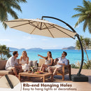 11 FT Cantilever Patio Umbrella with Base and 360° Rotation