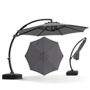 11 FT Cantilever Patio Umbrella with Base and 360° Rotation