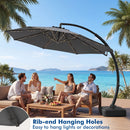 11 FT Cantilever Patio Umbrella with Base and 360° Rotation