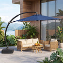 11 FT Cantilever Patio Umbrella with Base and 360° Rotation