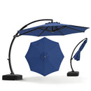 11 FT Cantilever Patio Umbrella with Base and 360° Rotation