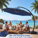 11 FT Cantilever Patio Umbrella with Base and 360° Rotation
