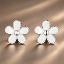925 Sterling Silver Enamel Earrings - 0.9CM
