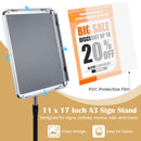 11x17 Adjustable Height Sign Holder Stand with Snap Frame