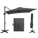 11 x 9 FT Cantilever Patio Umbrella with 360° Rotation and Easy Tilt Adjustment