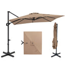 11 x 9 FT Cantilever Patio Umbrella with 360° Rotation and Easy Tilt Adjustment