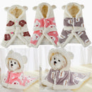 Pet Clothes Warm Thickened Flannel Hooded Shawl Pajamas