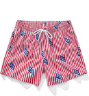 Casual Mens Wide-leg Printed Pinhole Shorts