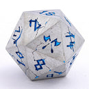 Barbarian Solid Metal Polyhedral Dice Set - Matte Silver Blue