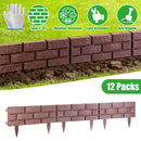 Garden Border Edging Panels 12-Pack with Rotatable Connectors