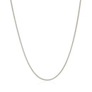 14k White Gold Round Wheat Chain 1.0mm