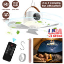 Rechargeable Tent Ceiling Fan with LED Light & Remote