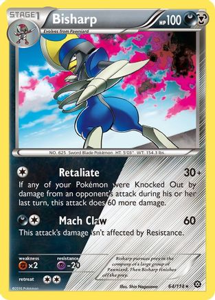Bisharp 064/114 - XY  Steam Siege Reverse Holofoil