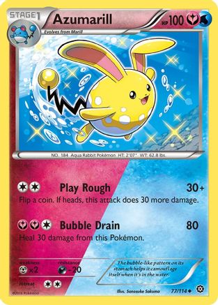 Azumarill 077/114 - XY  Steam Siege Reverse Holofoil