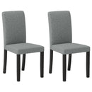 Dining Chair Set of 2 Mid-Century Modern Chairs with Rubber Wood Legs-Gray