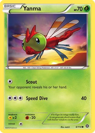 Yanma 006/114 - XY  Steam Siege Reverse Holofoil