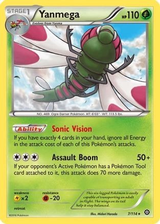 Yanmega 007/114 - XY  Steam Siege Reverse Holofoil