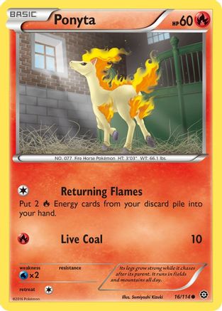 Ponyta 016/114 - XY  Steam Siege Reverse Holofoil