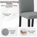 Dining Chair Set of 2 Mid-Century Modern Chairs with Rubber Wood Legs-Gray