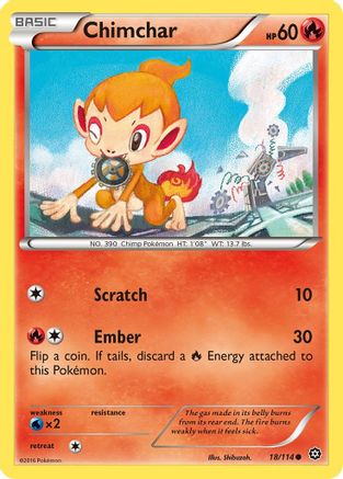 Chimchar 018/114 - XY  Steam Siege Reverse Holofoil