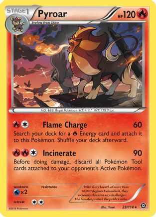 Pyroar 023/114 - XY  Steam Siege Reverse Holofoil