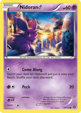 Nidoran M 043/114 - XY  Steam Siege Reverse Holofoil