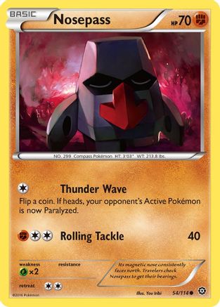 Nosepass 054/114 - XY  Steam Siege Reverse Holofoil