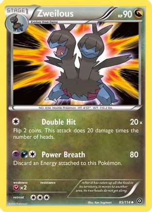 Zweilous 085/114 - XY  Steam Siege Reverse Holofoil