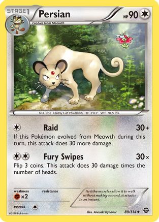 Persian 089/114 - XY  Steam Siege Reverse Holofoil