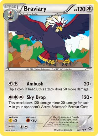 Braviary 093/114 - XY  Steam Siege Reverse Holofoil