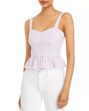 Aqua Tonal Stripe Peplum Top