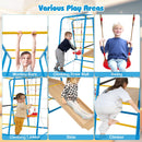 6-in-1 Indoor Jungle Gym with Slide for Boys and Girls 3+ Years Old-Blue