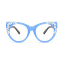 Rimless Floral-patterned Rhinestone Tortoiseshell-frame Sunglasses