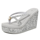 Rhinestone Platform Flip-Flops
