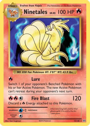 Ninetales 015/108 - XY  Evolutions Reverse Holofoil